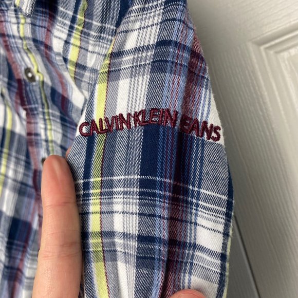 5 for $20 Calvin Klein Toddler Plaid Long Sleeve Button Down Shirt 3T - Picture 4 of 7